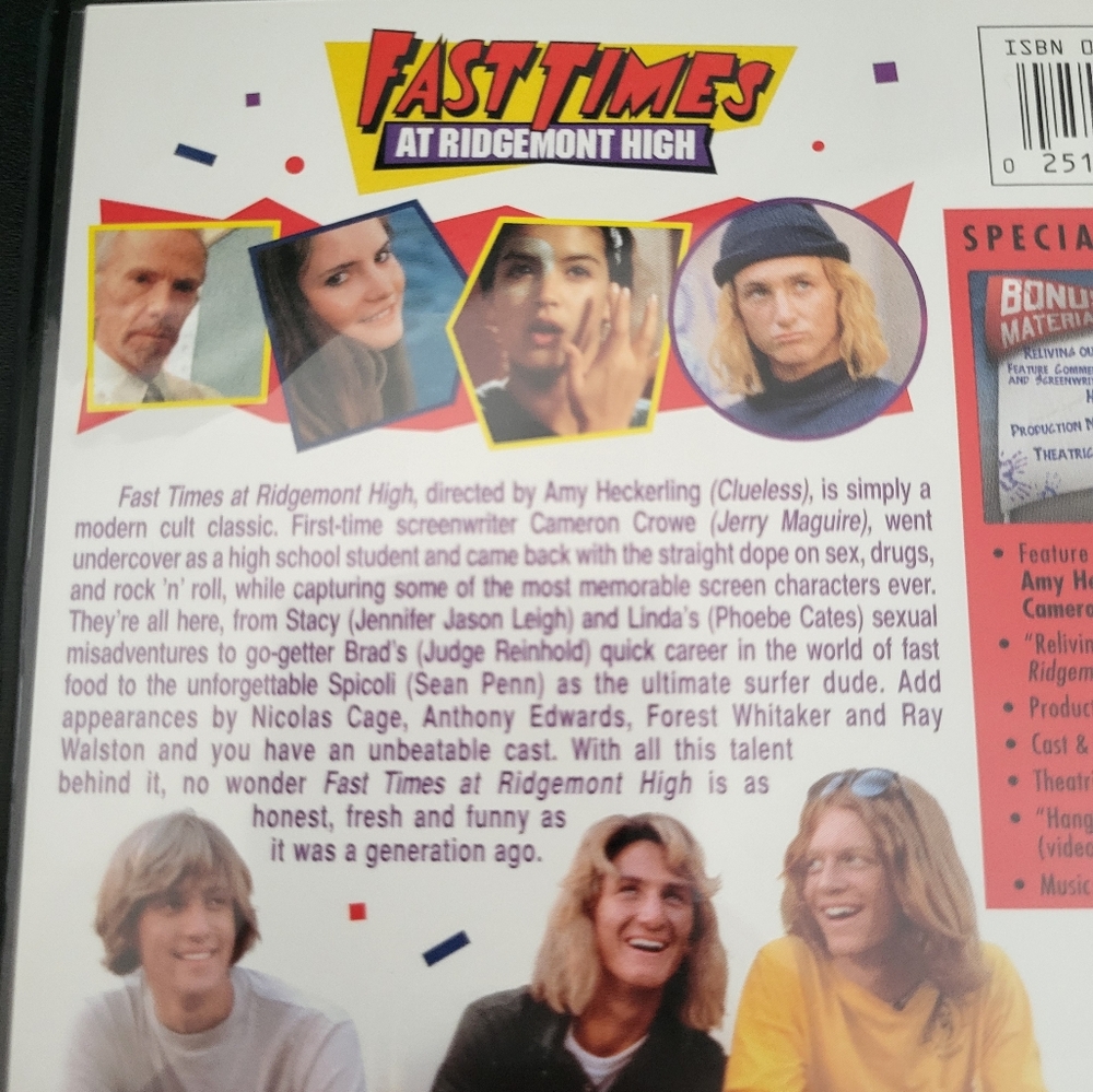 Fast Times‎ at Ridgemont High DVD Widescreen Collector's Edition - Picture 3 of 7